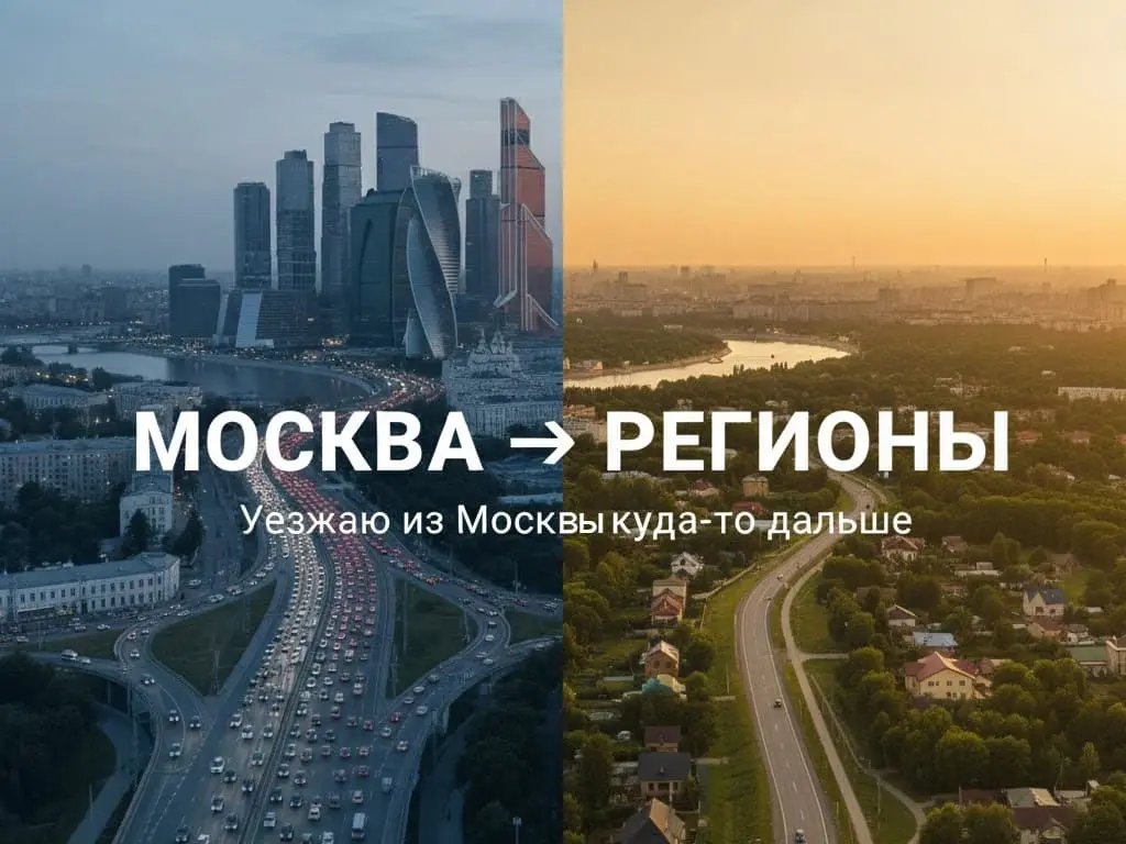 Переезд в регионы из Москвы: смена мегаполиса на более спокойную жизнь Переезд в регионы из Москвы, контраст мегаполиса и спокойного города